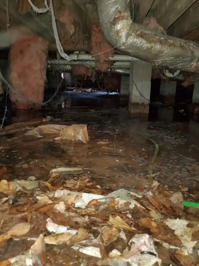 Crawl space flood assessment for Commercial Water Damage Restoration in Upper Merion